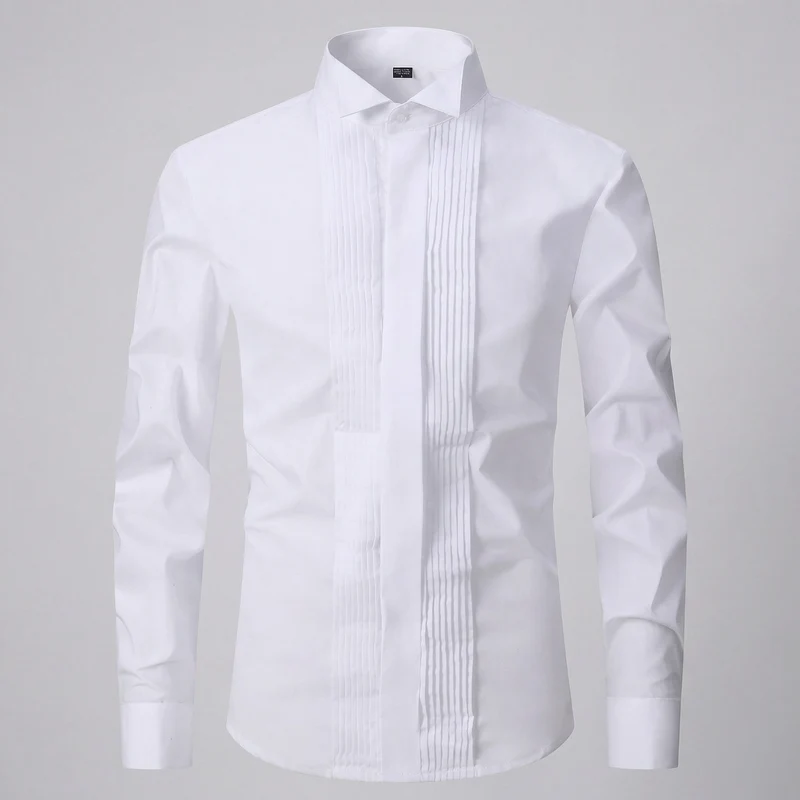 Herren elegantes Smokinghemd mit Biesenfront Avellé