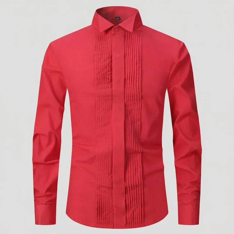 Herren elegantes Smokinghemd mit Biesenfront Avellé