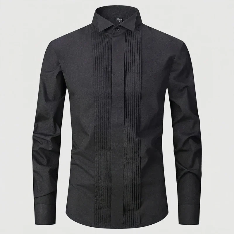 Herren elegantes Smokinghemd mit Biesenfront Avellé