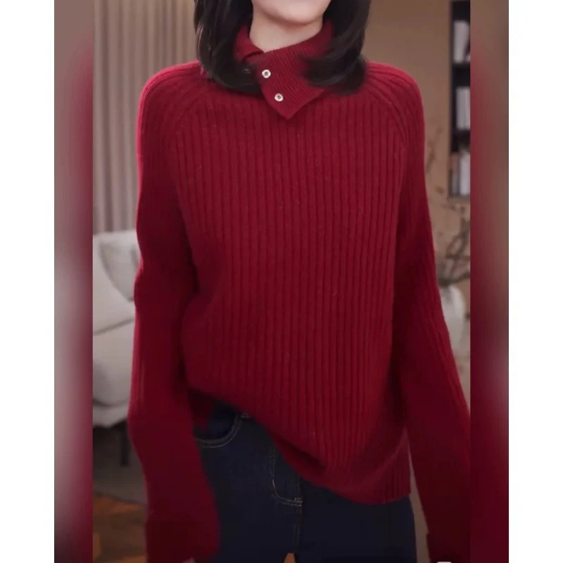 Damen Rollkragenpullover mit Druckknopf‑Leiste und feiner Rippenstruktur Nord Taschen