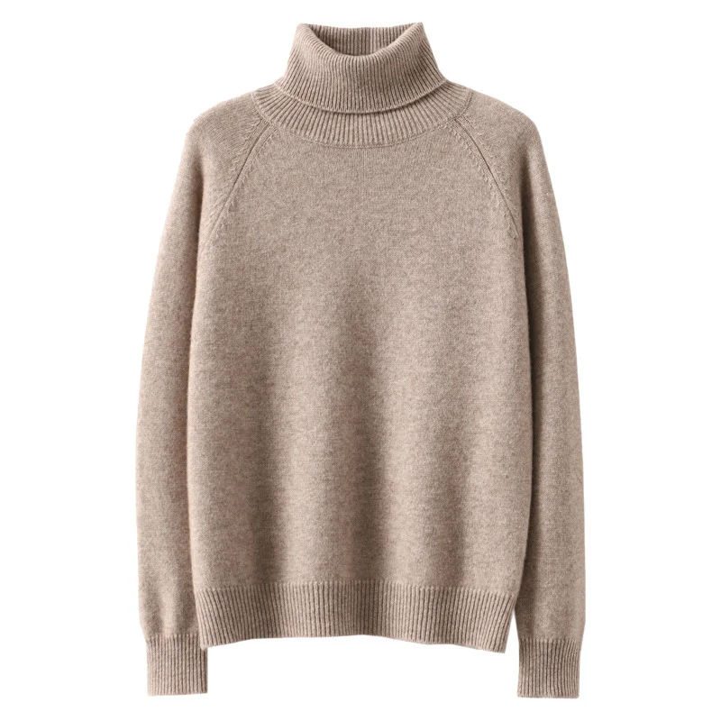 Damen Rollkragenpullover aus weichem Wollmix mit verlängerten Bündchen Nord Taschen