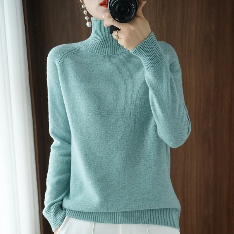 Damen Rollkragenpullover aus Kaschmir-Mix mit feiner Rippstruktur und überschnittener Schulter Nord Taschen