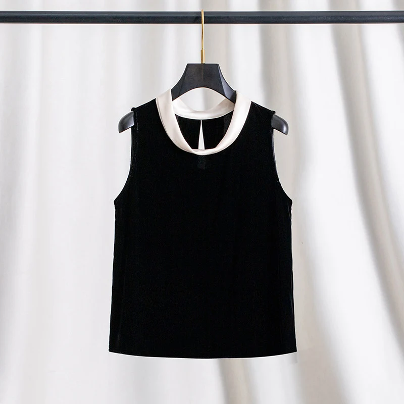 Damen Elegante Samtbluse mit Seidenkragen Nord Taschen