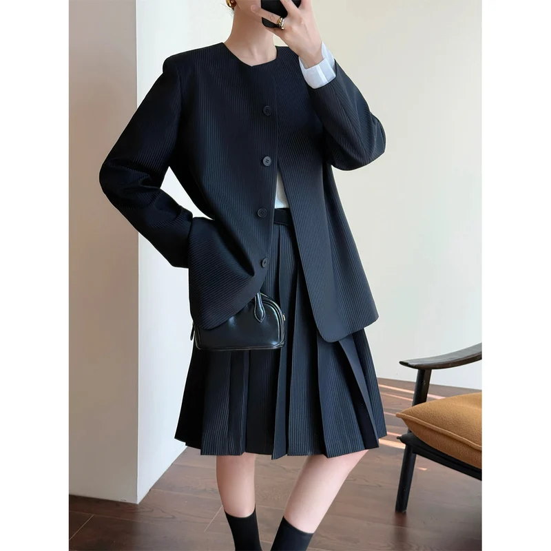 Damen Elegante Plisseejacke Nord Taschen