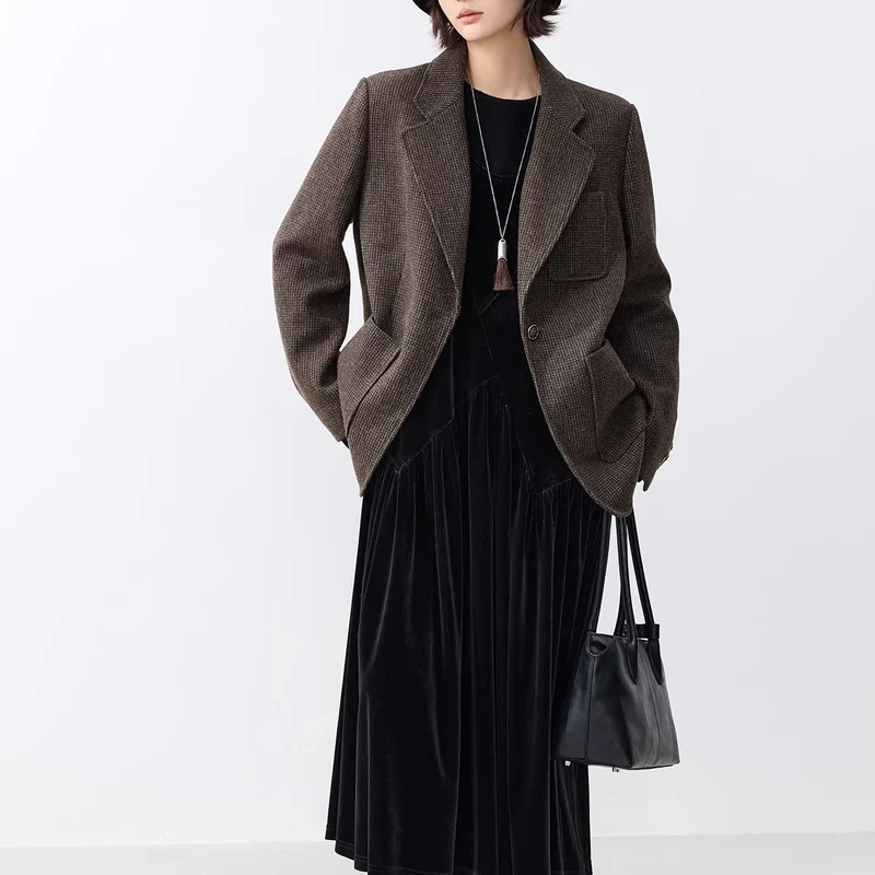 Damen Elegante oversized Jacke mit strukturiertem Design Nord Taschen