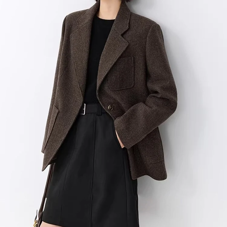 Damen Elegante oversized Jacke mit strukturiertem Design Nord Taschen