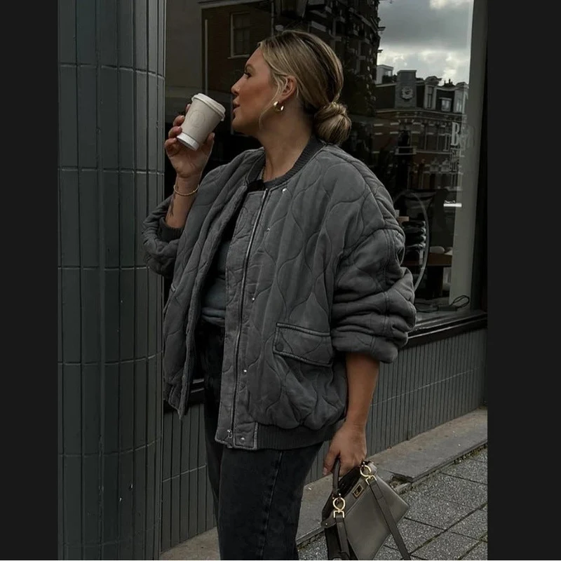 Damen Oversized gesteppte Bomberjacke - Vittorelli