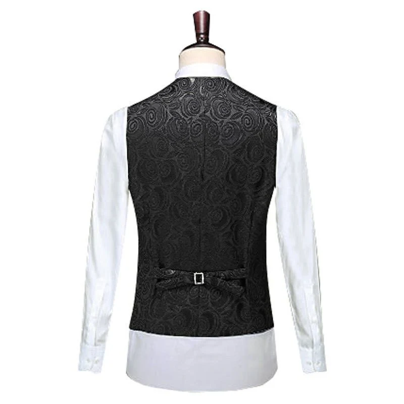 Herren Jacquardweste mit ornamentaler Struktur, spitz zulaufendem Saum und satinierter Rückseite Nord Taschen