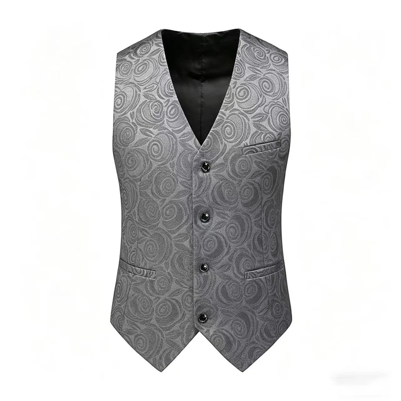 Herren Jacquardweste mit ornamentaler Struktur, spitz zulaufendem Saum und satinierter Rückseite Nord Taschen