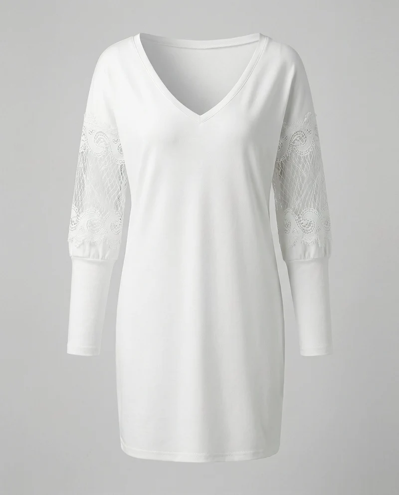 Schwarzes Blumen Mesh Midikleid