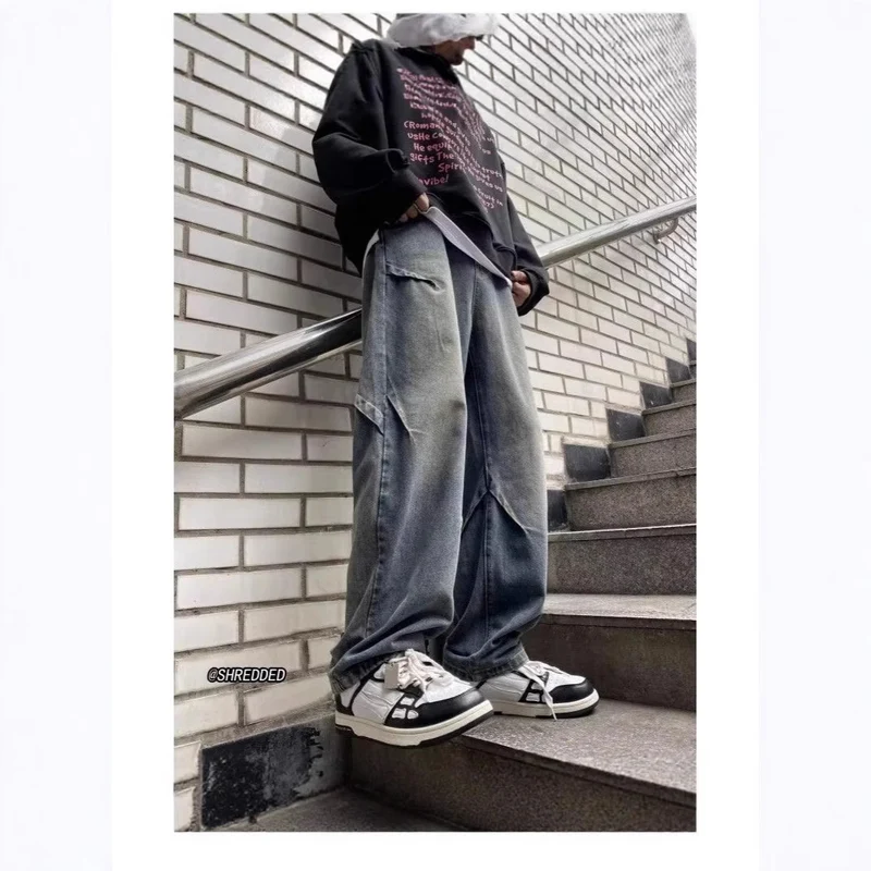 Herren Weitgeschnittene Cargo-Jeans Nord Taschen
