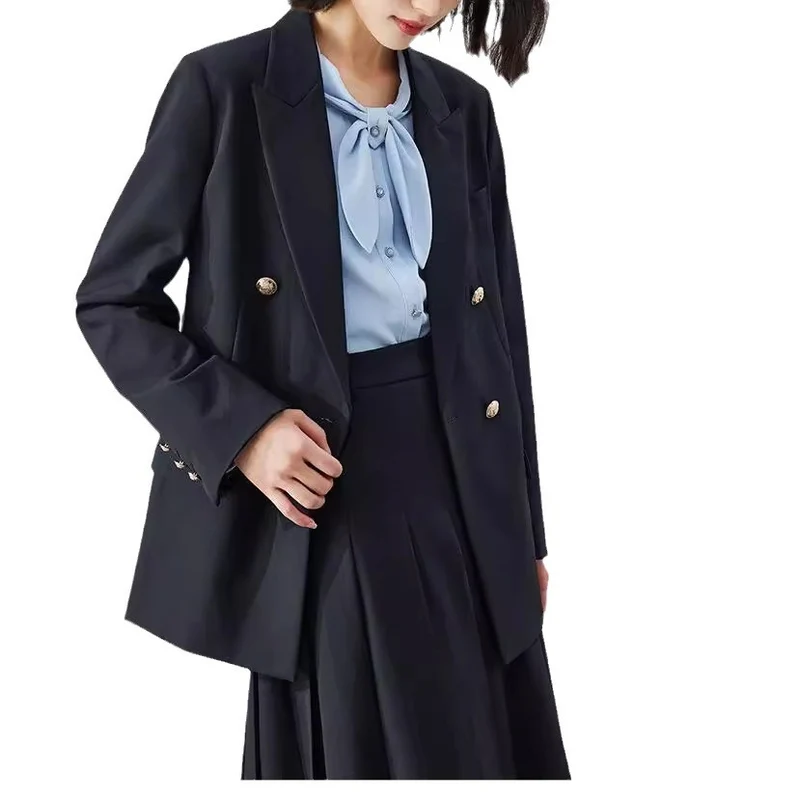 Damen Doppelreiher Blazer mit glänzenden Knöpfen Nord Taschen