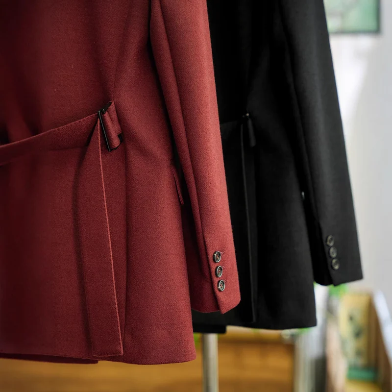 Damen Designer Doppeltbreasted Blazer Nord Taschen