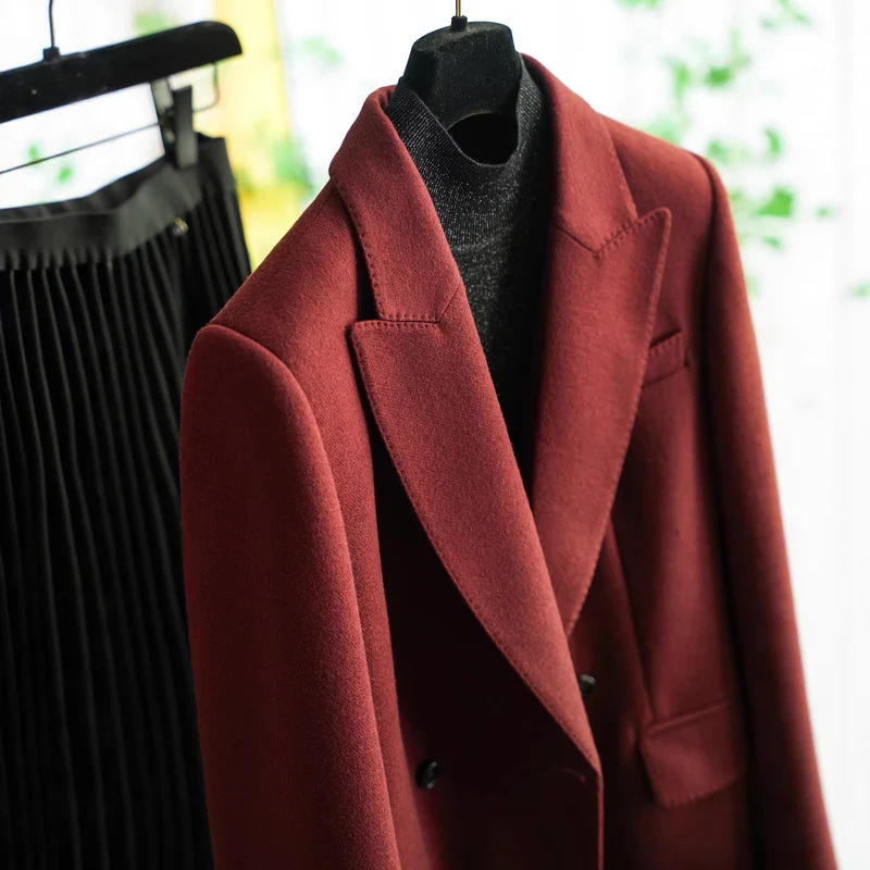 Damen Designer Doppeltbreasted Blazer Nord Taschen