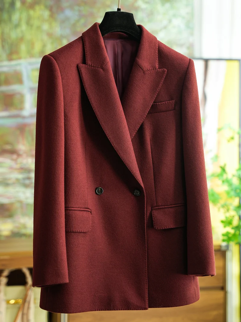 Damen Designer Doppeltbreasted Blazer Nord Taschen