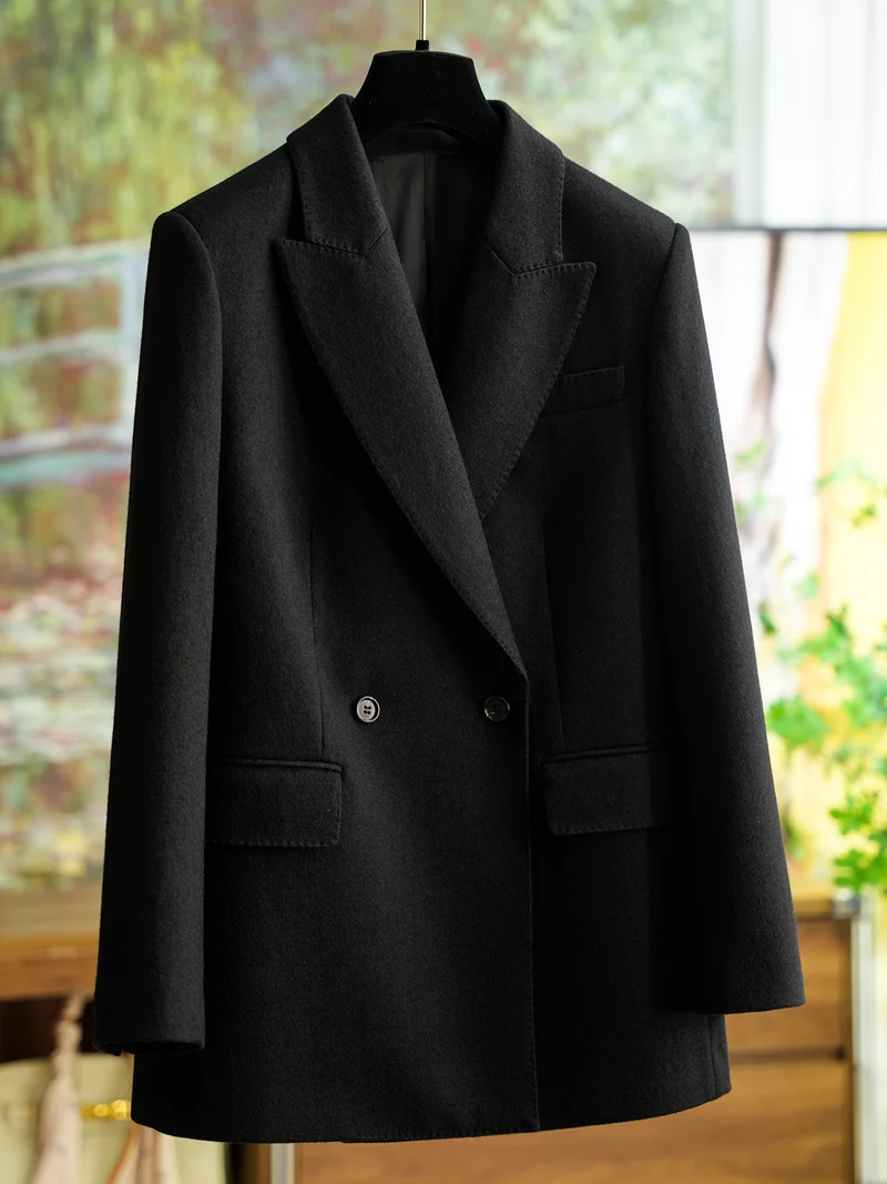 Damen Designer Doppeltbreasted Blazer Nord Taschen