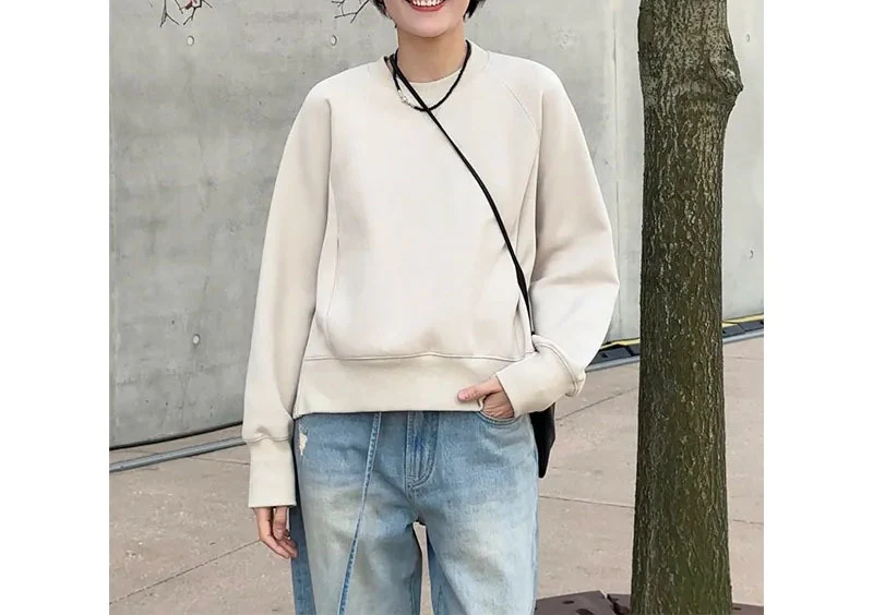 Damen Bequemer Sweatshirt mit raglan Ärmel Nord Taschen