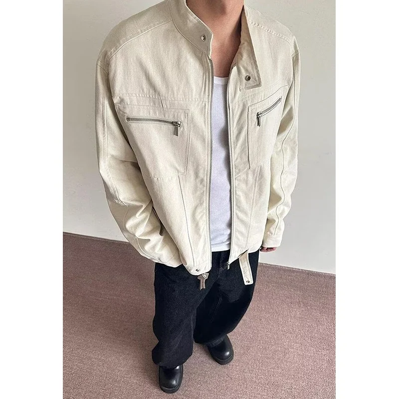 Herren Leichte Overshirt-Jacke mit Stehkragen und Reißverschlusstaschen Nord Taschen