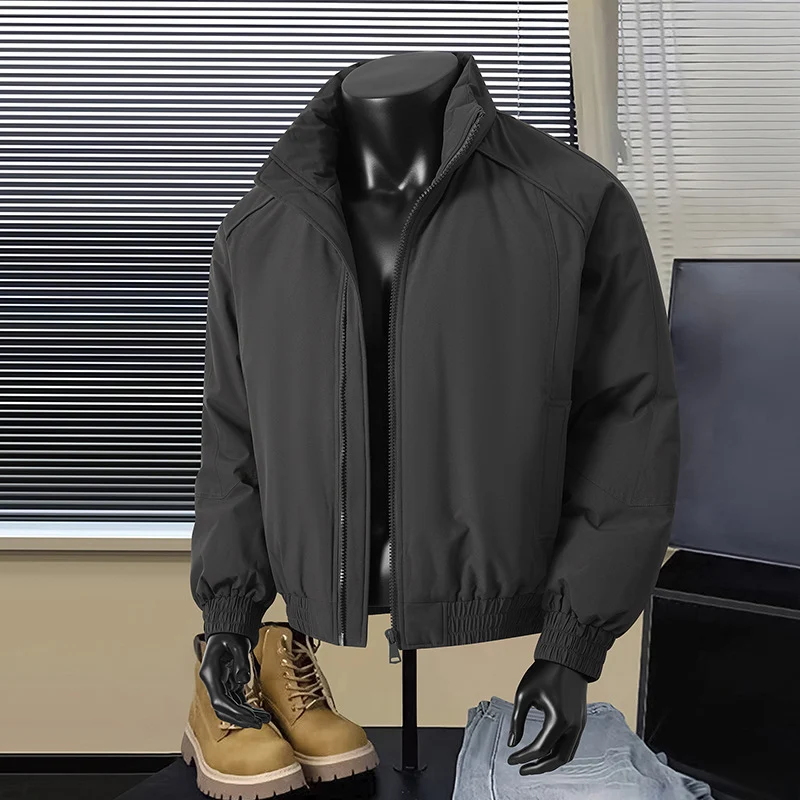 Herren Leichte Harrington-Jacke mit Stehkragen, elastischem Saum und Zwei-Wege-Reißverschluss Nord Taschen