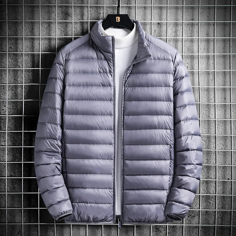 Herren Leichte gesteppte Wärmedämmende Steppjacke mit Stehkragen und Packfunktion Nord Taschen