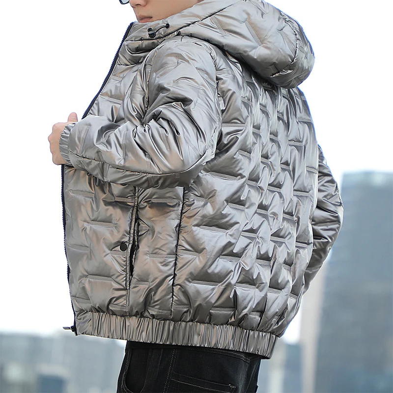 Herren Leichte gesteppte Kapuzen‑Steppjacke mit glänzender Oberfläche und elastischen Bündchen Nord Taschen