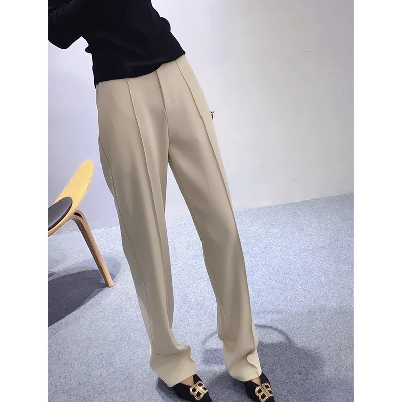 Damen Elegante und schicke Hochtaillierte Stoffhose Nord Taschen