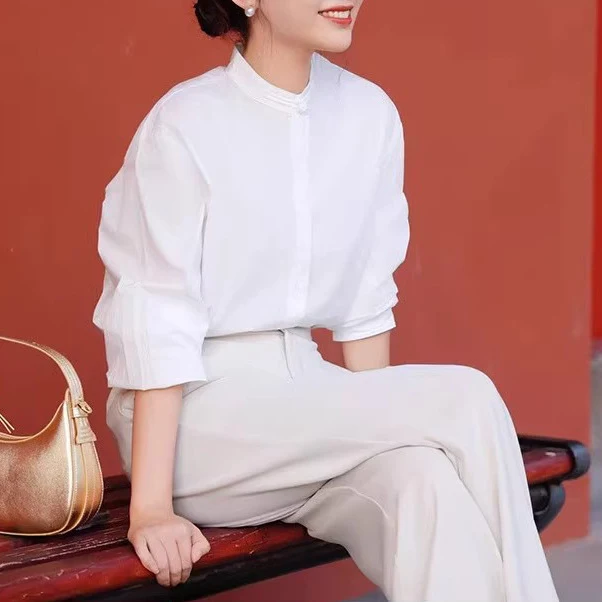 Damen Elegante und modische Oversized Bluse Nord Taschen