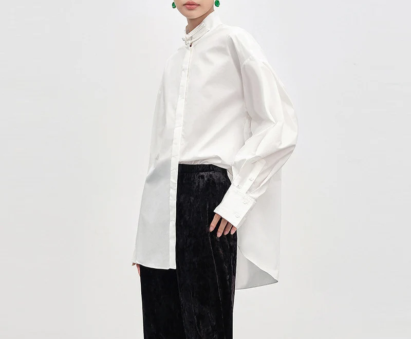Damen Elegante und modische Oversized Bluse Nord Taschen