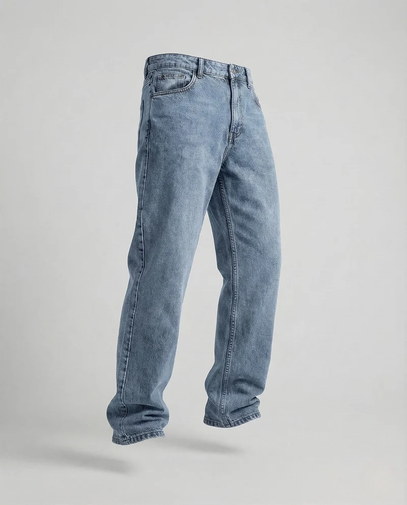 Herren Vintage Jeans Weit mit Tiefem Schritt