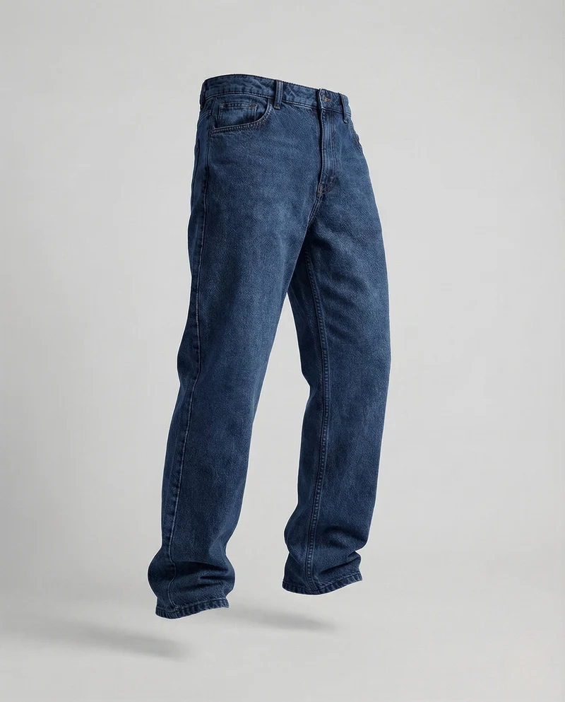 Herren Vintage Jeans Weit mit Tiefem Schritt