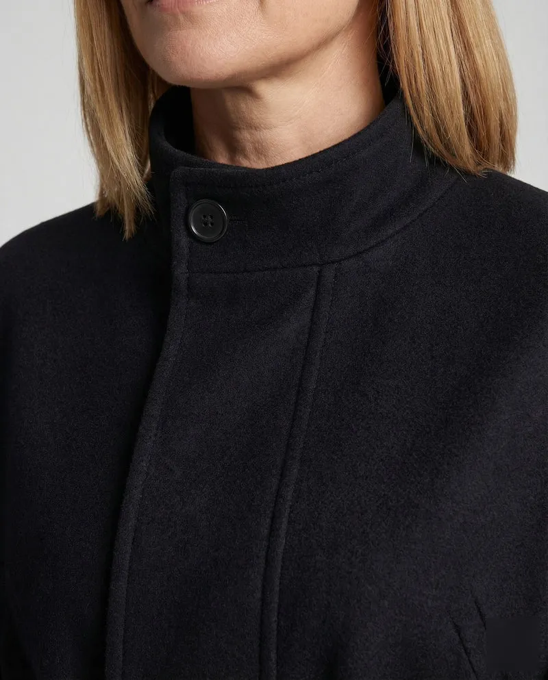 Damen Wollcape-Mantel mit Taillengürtel