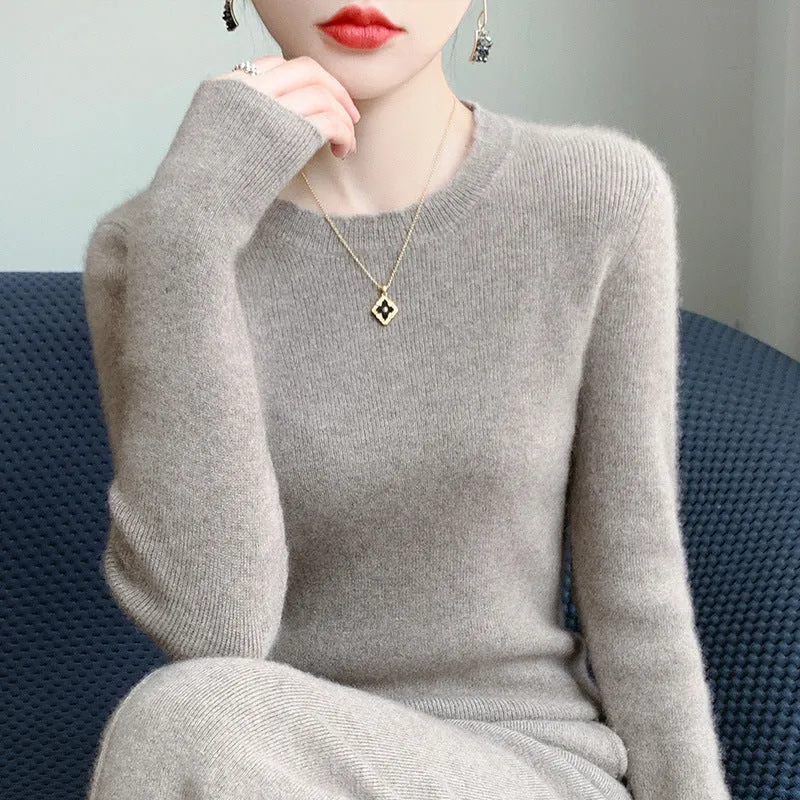 Damen Weicher Feinstrickpullover mit welligem Rundhalsausschnitt und kaschmirähnlicher Oberfläche Nord Taschen