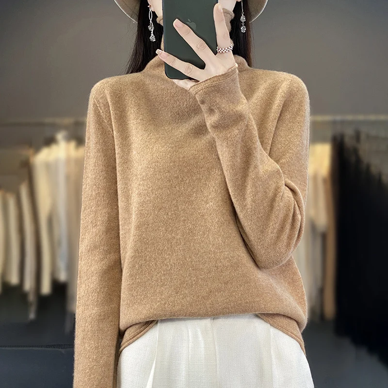 Damen Weicher Feinstrick-Rollkragenpullover mit kaschmirähnlicher Haptik und verlängerten Bündchen Nord Taschen