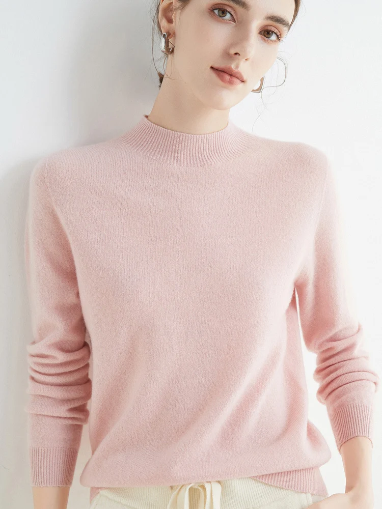 Damen Kurz-Mockneck-Pullover aus Kaschmir‑Look mit leichter Flauschoptik Nord Taschen