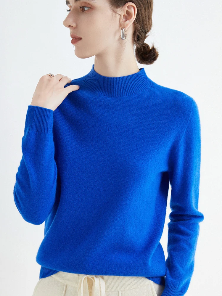 Damen Kurz-Mockneck-Pullover aus Kaschmir‑Look mit leichter Flauschoptik Nord Taschen