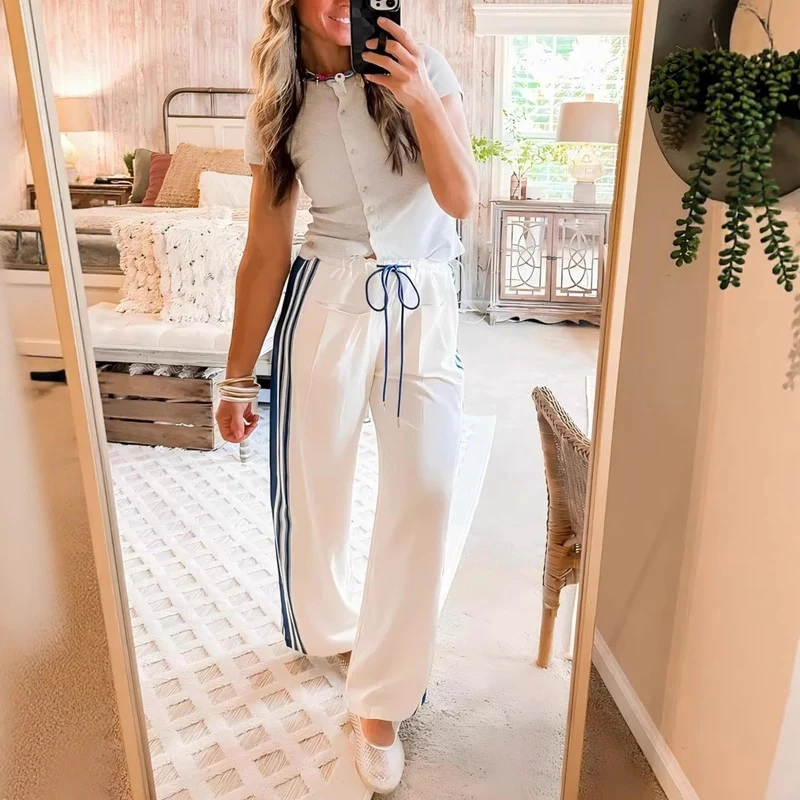 Damen Lässige Sporthose mit seitlichen Streifen