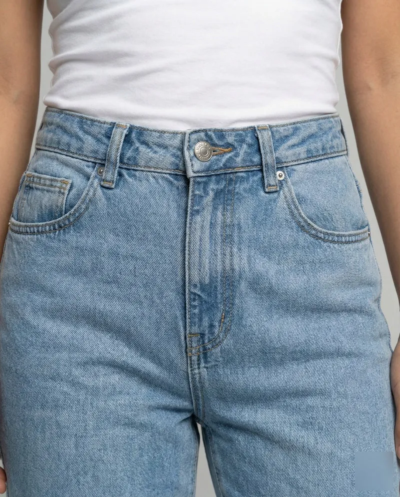 Nord Taschen Damen Jeans im konischen Schnitt mit gerolltem Saum