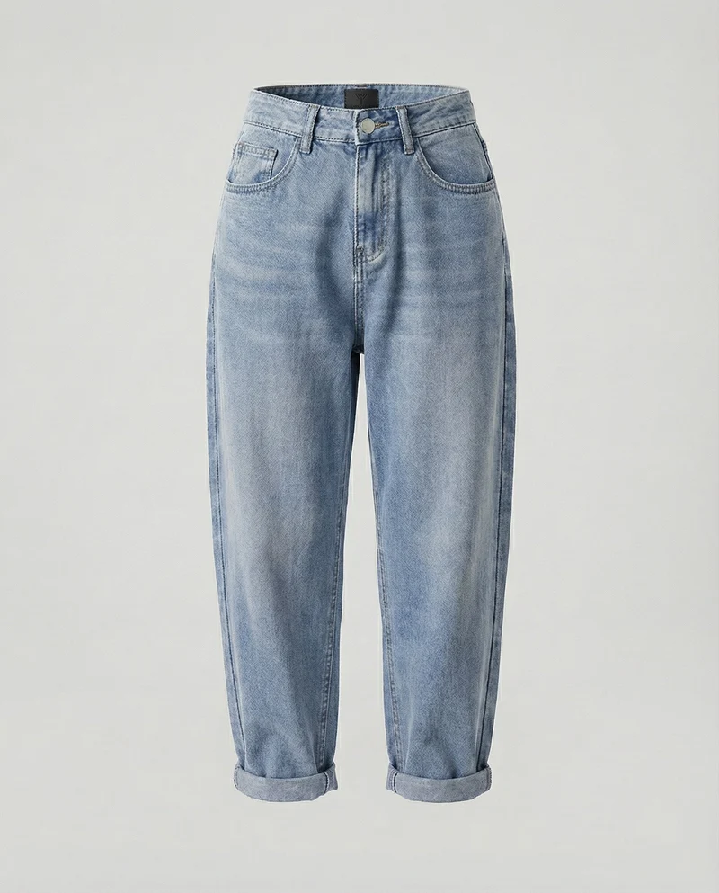 Nord Taschen Damen Jeans im konischen Schnitt mit gerolltem Saum