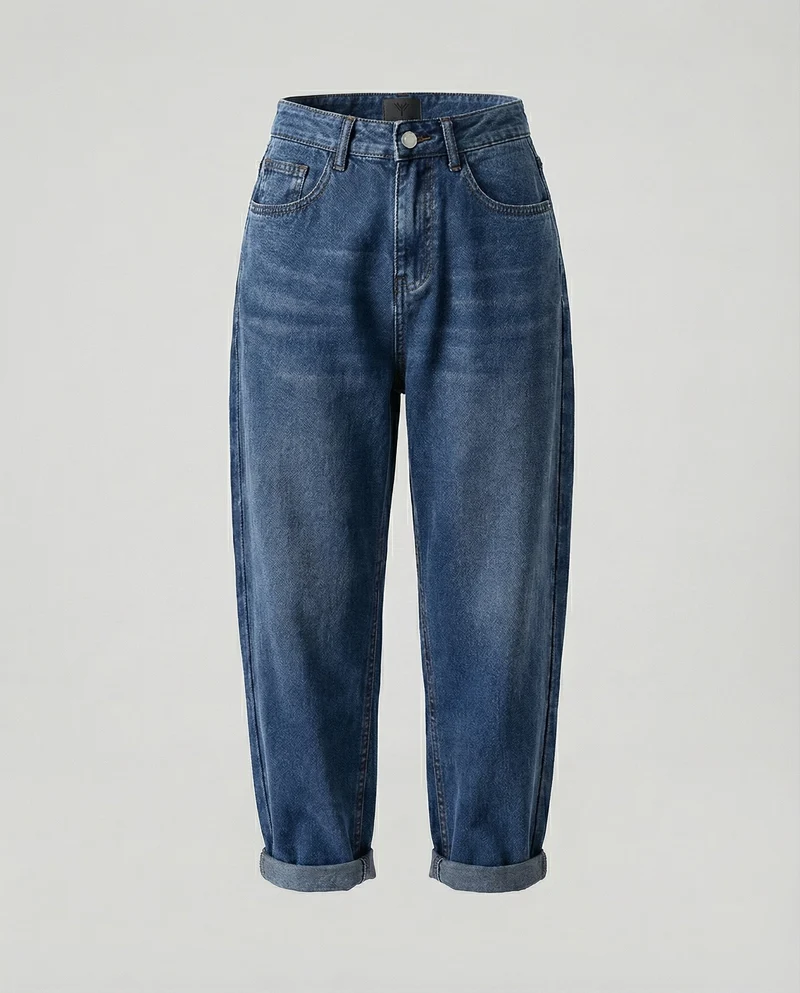 Nord Taschen Damen Jeans im konischen Schnitt mit gerolltem Saum