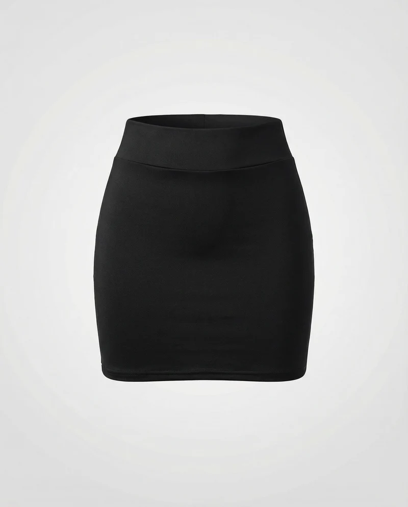 Damen Schlichte Formender Stretchjersey Stretch Minirock