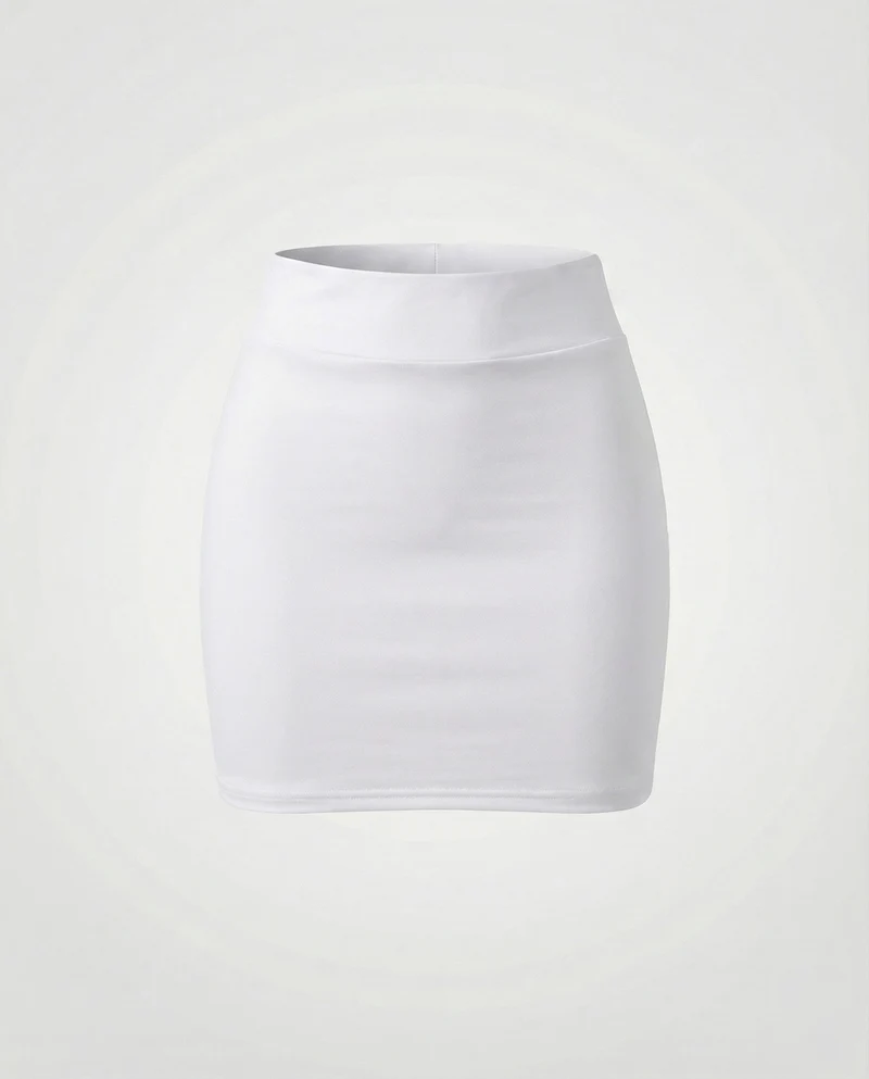 Damen Schlichte Formender Stretchjersey Stretch Minirock