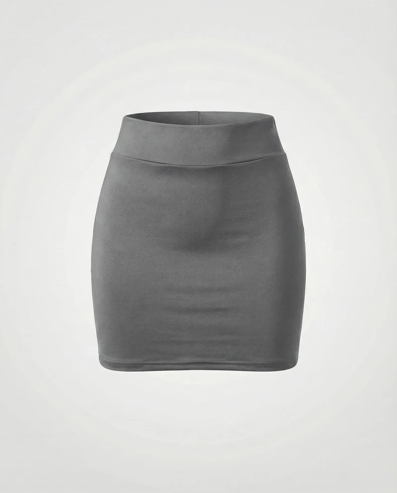 Damen Schlichte Formender Stretchjersey Stretch Minirock