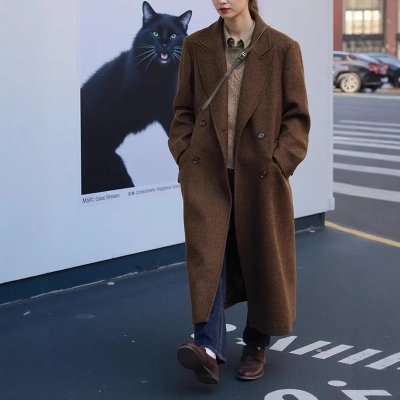 Damen Elegante und moderne Wool Trenchcoat Nord Taschen