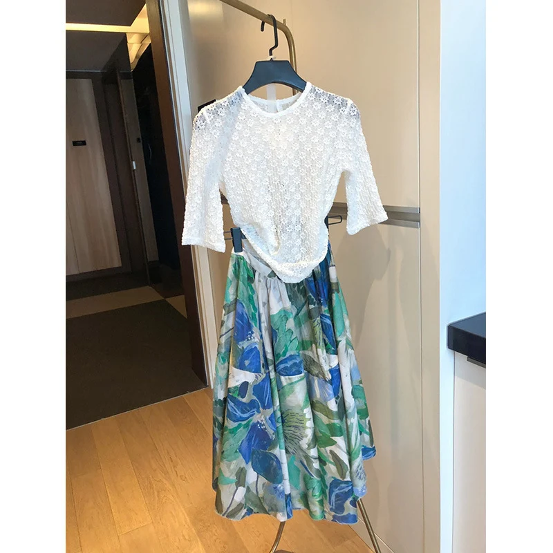 Damen Elegante und luftige Blusenkombination mit Maxi-Rock Nord Taschen