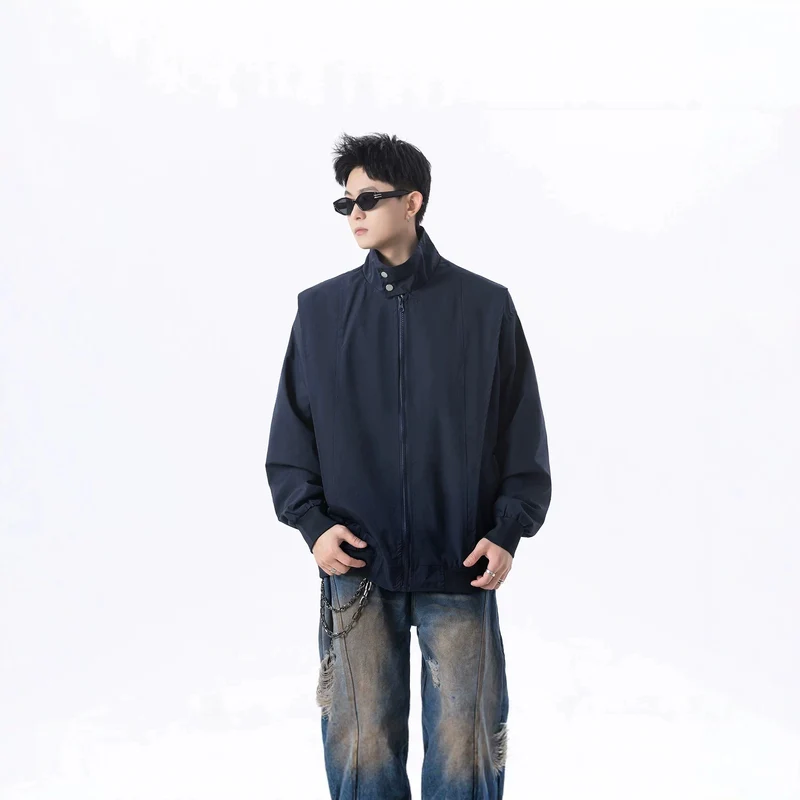 Herren Urbane Utility-Jacke mit hohem Kragen Nord Taschen