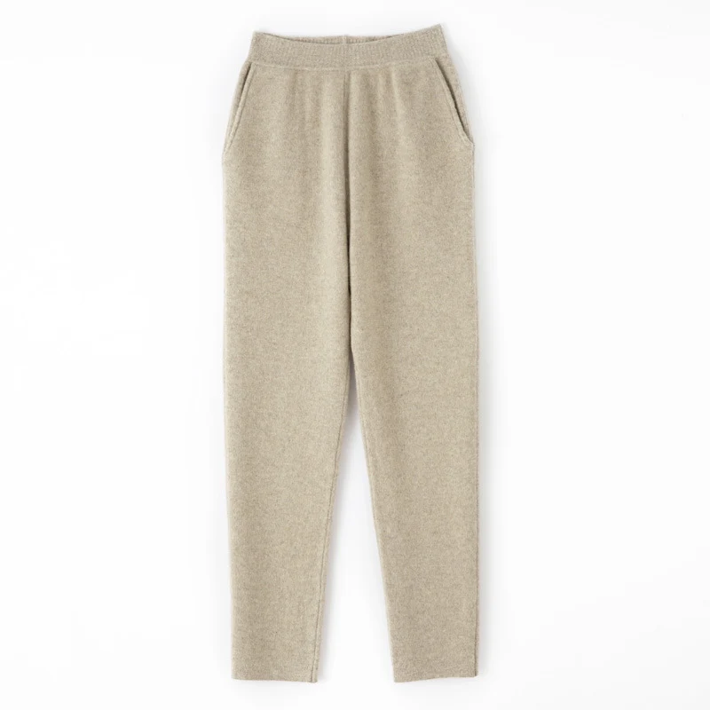 Damen Kaschmir‑Optik Strickhose mit elastischem Bund, konischer Silhouette und Eingrifftaschen Nord Taschen