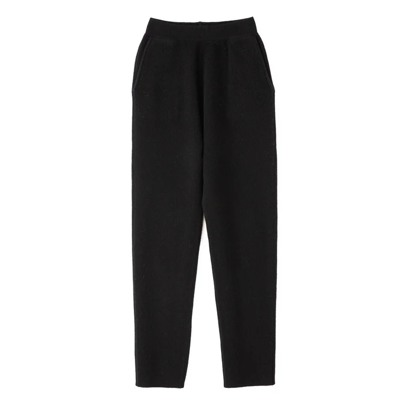Damen Kaschmir‑Optik Strickhose mit elastischem Bund, konischer Silhouette und Eingrifftaschen Nord Taschen