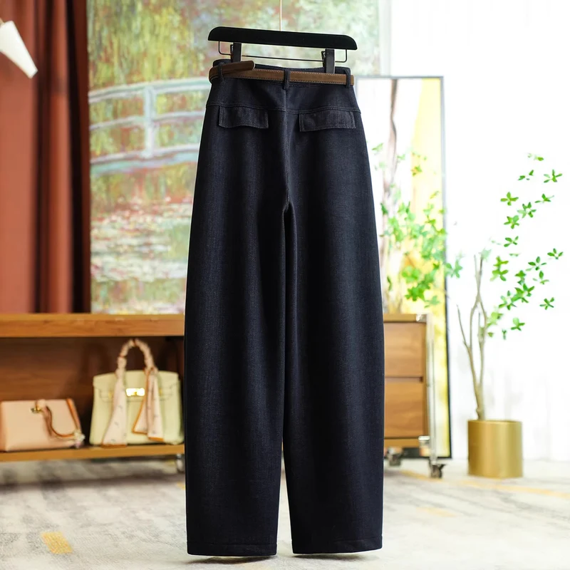 Damen Bequeme und modische Hose mit Gürtel Nord Taschen