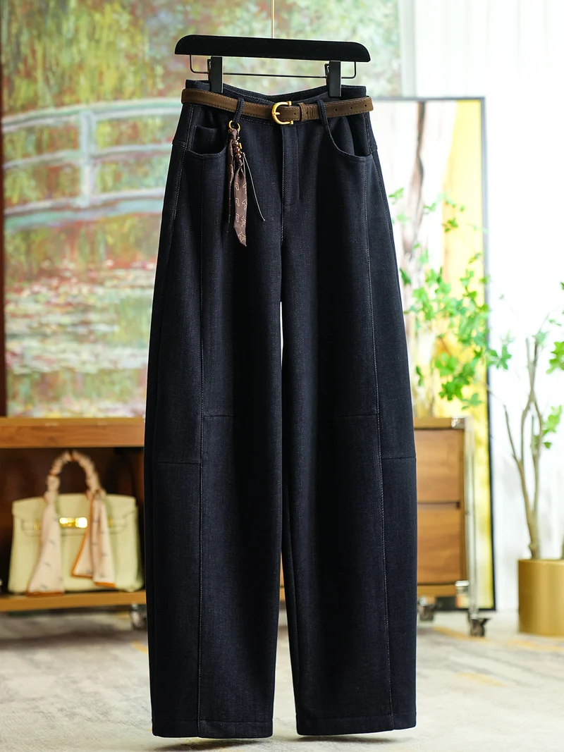 Damen Bequeme und modische Hose mit Gürtel Nord Taschen