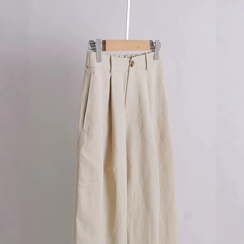 Damen Bequeme und lässige weit geschnittene Stoffhose Nord Taschen